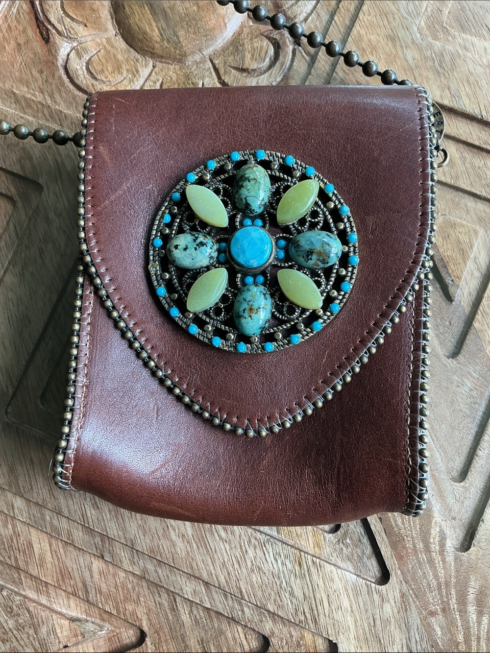Leatherock vintage crossbody small pouch purse - Picture 2 of 4